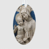 Della Robbia Lehman Madonna en Kind Blauw Wit Ornament (voorkant)