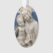 Della Robbia Lehman Madonna en Kind Blauw Wit Ornament (voorkant)