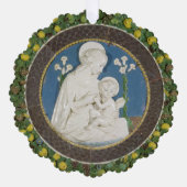 Della Robbia Maagd van de Lelies Vruchten Kerstmis Ornament Kaart (Voorkant)