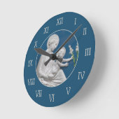 Della Robbia Madonna Child en Lilies Blue White Ronde Klok (Hoek)