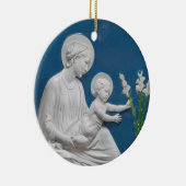 Della Robbia Madonna & Child w/Lilies Blue White Keramisch Ornament (Rechts)