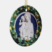 Della Robbia Madonna met Kind- en Vruchtgrond Keramisch Ornament (Rechts)