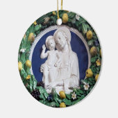Della Robbia Madonna met Kind- en Vruchtgrond Keramisch Ornament (Links)