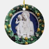 Della Robbia Madonna met Kind- en Vruchtgrond Keramisch Ornament (Achterkant)