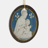 Della Robbia Virgin met Lilies Blue White Madonna Keramisch Ornament (Rechts)