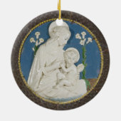 Della Robbia Virgin met Lilies Blue White Madonna Keramisch Ornament (Achterkant)