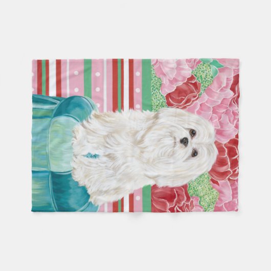 Della Roos Maltese Fleece Deken (Voorkant (Horizontaal))