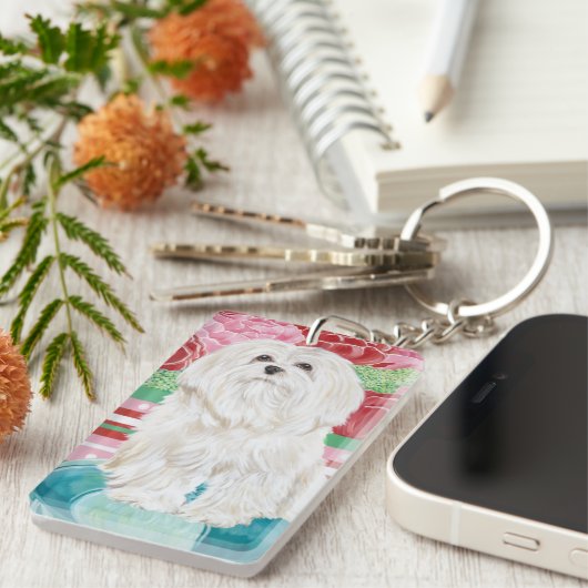 Della Roos Maltese Sleutelhanger (Voorkant Rechts)