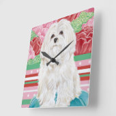 Della Roos Maltese Vierkante Klok (Hoek)