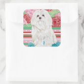 Della Roos Maltese Vierkante Sticker (Tas)