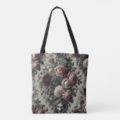 🩸 Dellamorte Dellamore – Gotisch bloemontwerp Tote Bag (Achterkant)
