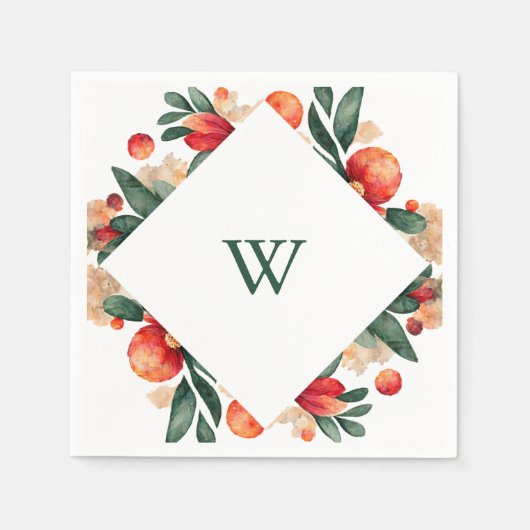 Dellarrobbia Holiday Fruit, Flowers en Foliage Servet (Voorkant)