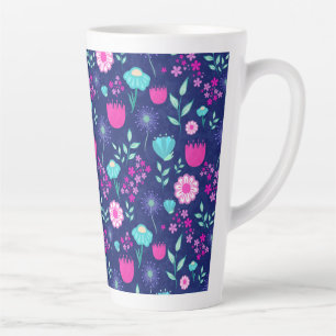 Dellijke Bloemen en Botanische Details Latte Mok