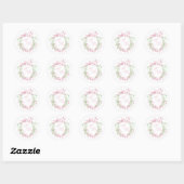 Dellijke Franse Flora Crest Bruiloft Ronde Sticker (Vel)