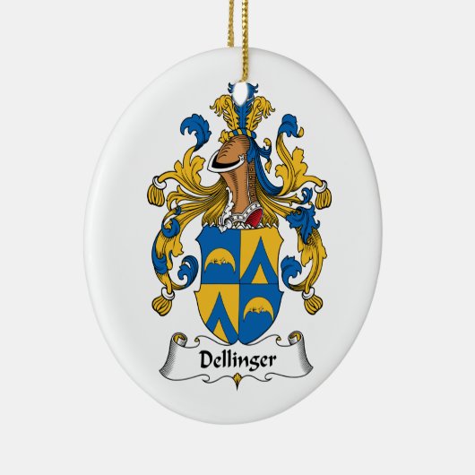 Dellinger Family Crest Keramisch Ornament (Rechts)