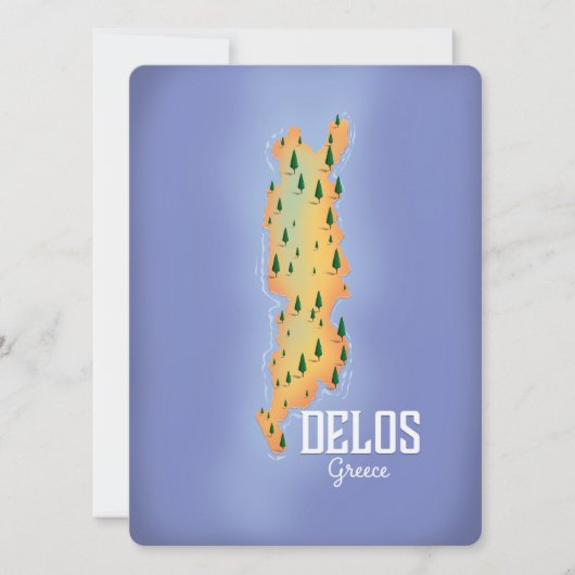 Delos Griekenland Kaart reisposter (Voorkant)
