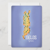 Delos Griekenland Kaart reisposter (Achterkant)