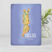 Delos Griekenland Kaart reisposter (Staand voorkant)