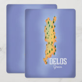 Delos Griekenland Kaart reisposter (Voorkant / Achterkant)