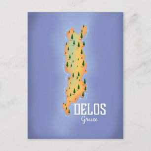 Delos Griekenland Kaart reisposter