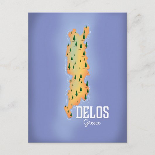 Delos Griekenland Kaart reisposter (Voorkant)