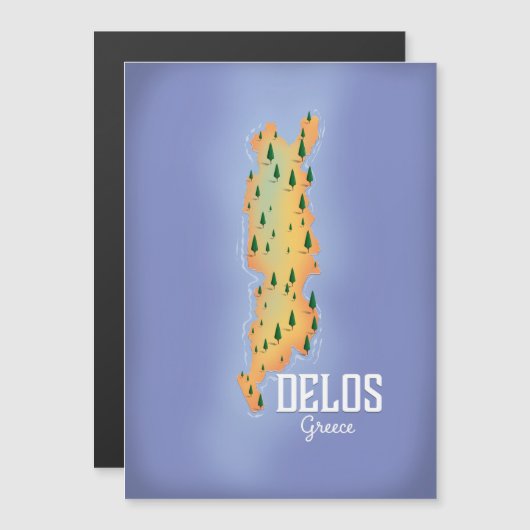 Delos Griekenland Kaart reisposter (Voorkant / Achterkant)
