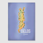 Delos Griekenland Kaart reisposter (Voorkant)