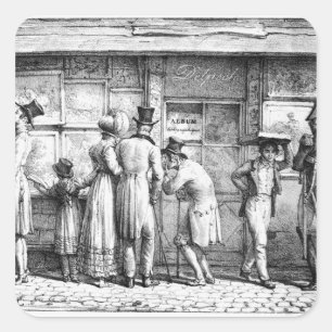 Delpech's lithografische drukkerij, c.1818 vierkante sticker