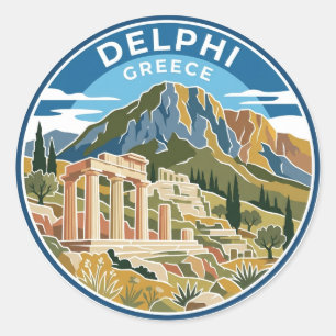 Delphi Griekenland Ronde Sticker