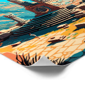 Delphi Griekenland vintage reisillustratie Poster (Hoek)