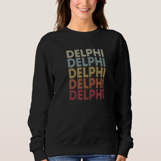 Delphi Indiana Delphi IN Retro Vintage Tekst Trui (Voorkant)