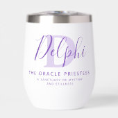 Delphi name meaning and monogram purple text (Voorkant)