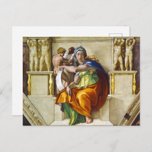 Delphic Sibyl door Michelangelo Briefkaart (Voorkant / Achterkant)