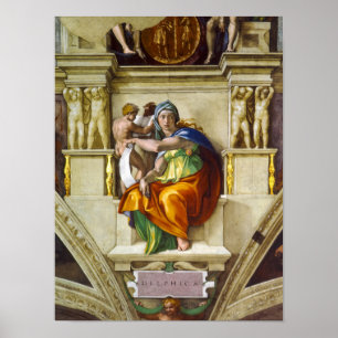 Delphic Sibyl door Michelangelo Poster