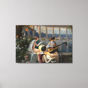 Delphin Enjolras' Les Musiciennes sur la Terrasse Canvas Afdruk