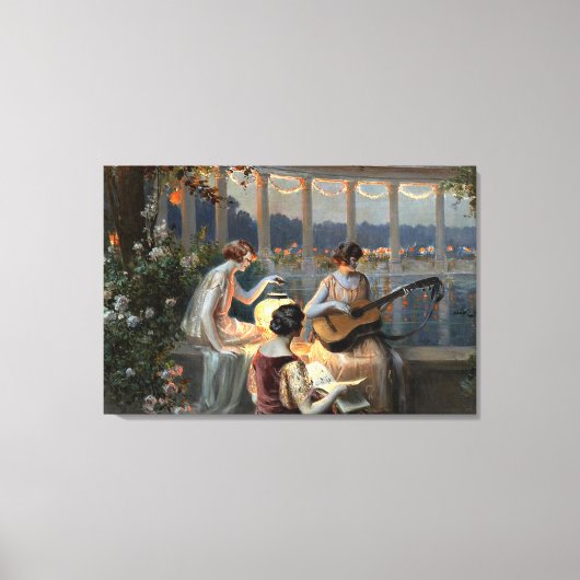 Delphin Enjolras' Les Musiciennes sur la Terrasse Canvas Afdruk (Voorkant)