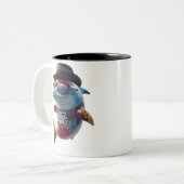 Delphin mok. tweekleurige koffiemok (Voorkant links)