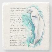 Delphinapterus Leucas Beluga Whale Stone Onderzett Stenen Onderzetter (Voorkant)