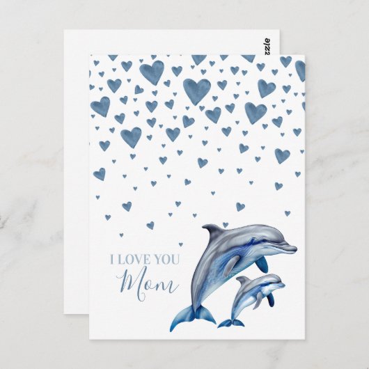 Delphine en baby Moederdag, Happy Moederdag Briefkaart (Voorkant / Achterkant)