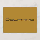 Delphine, weeszwart teken, geometrisch lettertype briefkaart (Voorkant)