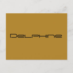 Delphine, weeszwart teken, geometrisch lettertype briefkaart
