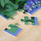 Delphinium Beauful Blue Flowers Jigzaag Puzzle Legpuzzel (Zijkant)