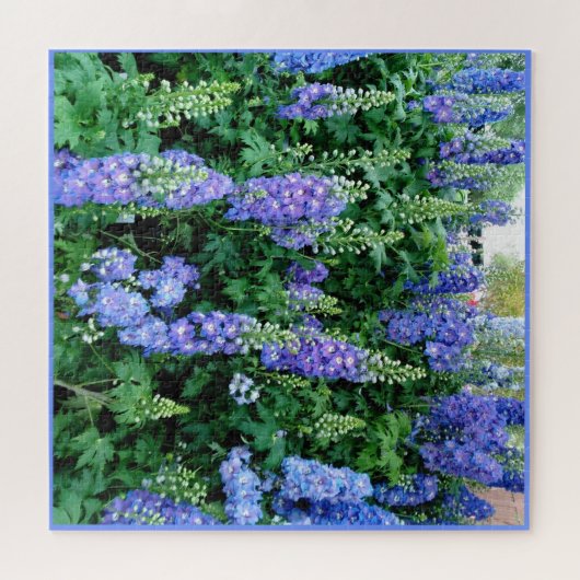 Delphinium Beauful Blue Flowers Jigzaag Puzzle Legpuzzel (Horizontaal)