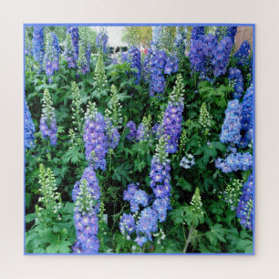 Delphinium Beauful Blue Flowers Jigzaag Puzzle Legpuzzel