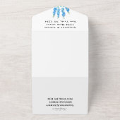 Delphinium Blauw Bloemen Botanische Bruiloft All In One Uitnodiging (Buitenkant)