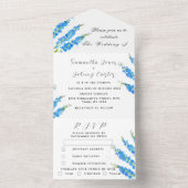 Delphinium Blauw Bloemen Botanische Bruiloft All In One Uitnodiging (Binnen)