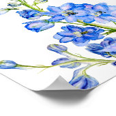 Delphinium blauwe trouw zitplaats tafel planner poster (Hoek)