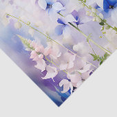 Delphinium Bloemen met Waterverf Wasbeurten Tissuepapier (Detail)