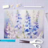 Delphinium Bloemen met Waterverf Wasbeurten Tissuepapier (Craft)