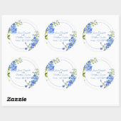 Delphinium bloemenblauw waterverf kunst bruiloft ronde sticker (Vel)